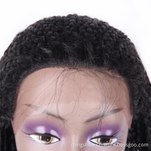 cheapest long lace front box braided synthetic wigs, lace wig for black women braid